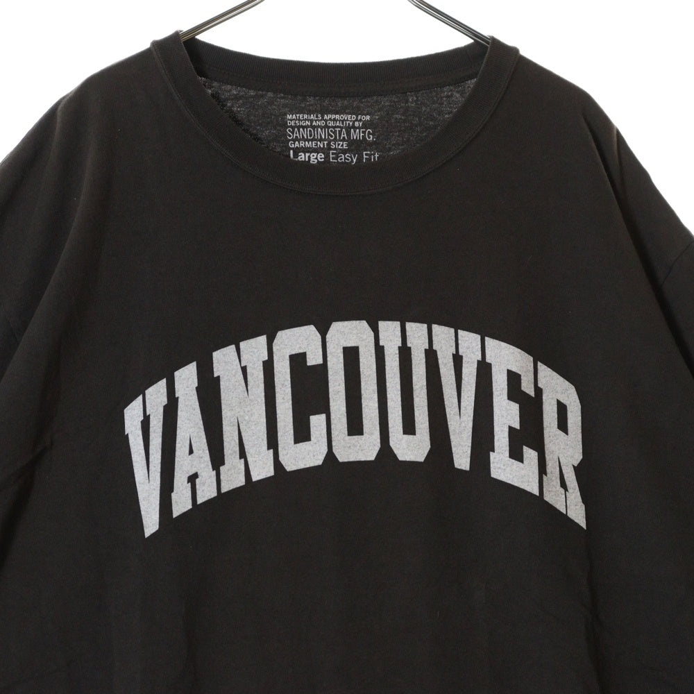 SANDINISTA(サンディニスタ) EASY FIT イージーフィット フロントアーチプリント クルーネック 半袖Tシャツ カットソー ブラウン