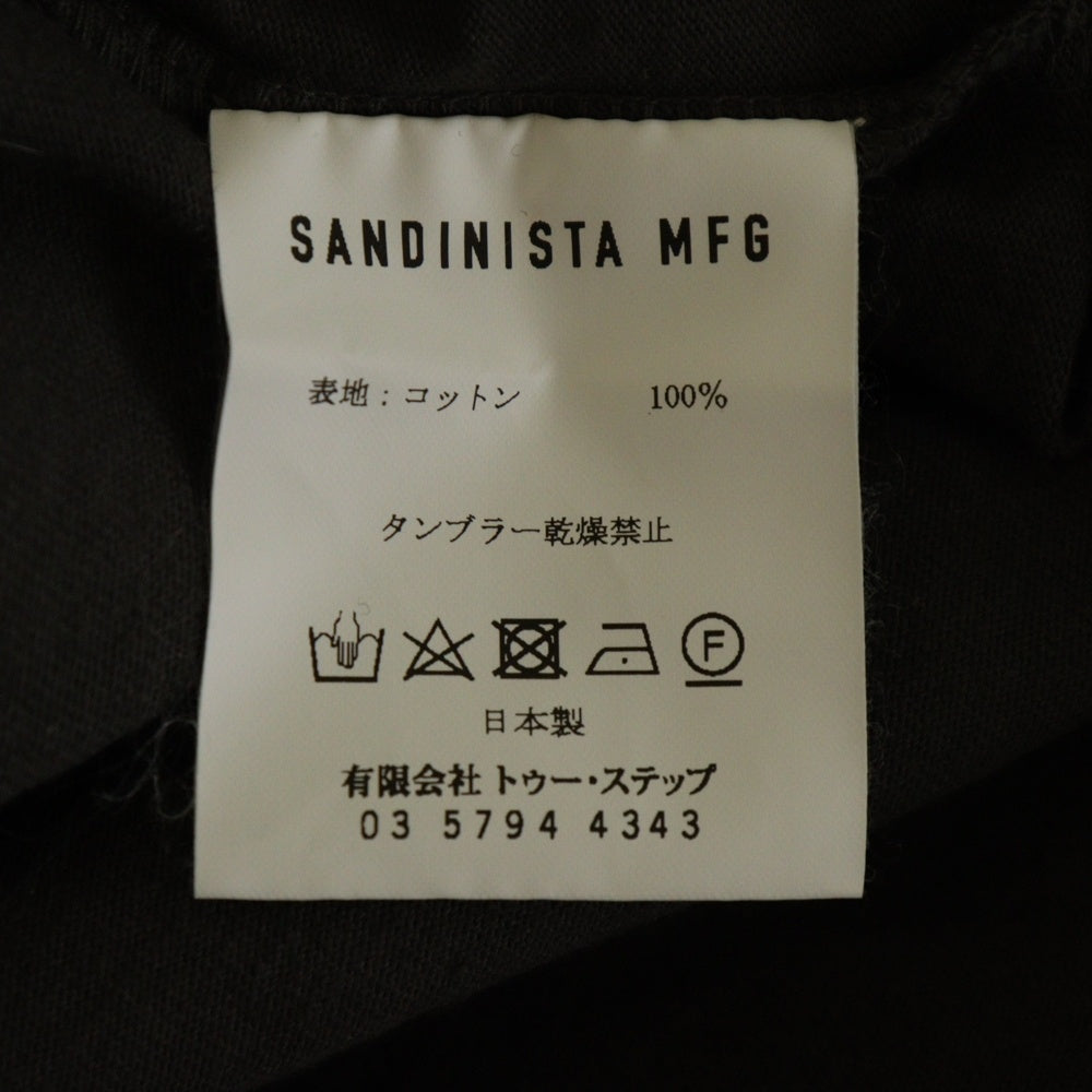 SANDINISTA(サンディニスタ) EASY FIT イージーフィット フロントアーチプリント クルーネック 半袖Tシャツ カットソー ブラウン