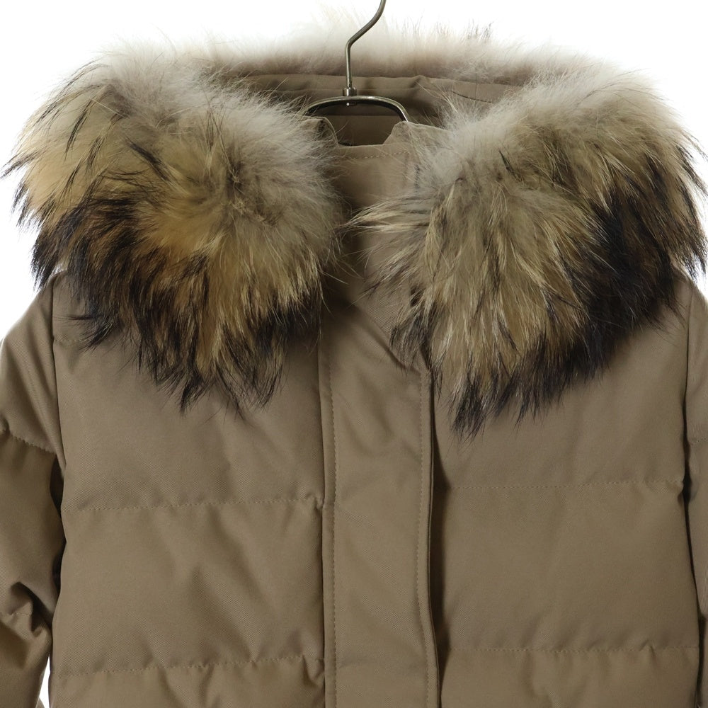 PYRENEX(ピレネックス) GRENOBLE グルノーブル ラクーンファー フーデッド ダウンコート ベージュ レディース HWK037