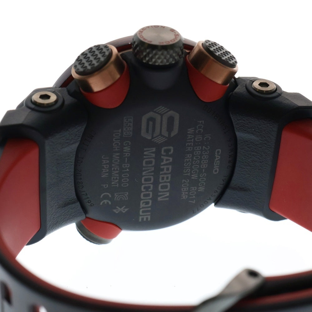 CASIO G-SHOCK(カシオ ジーショック) GRAVITYMASTER グラビティマスター カーボン 電波ソーラー式 アナログウォッチ 腕時計 ブラック/レッド GWR-B1000X-1AJR