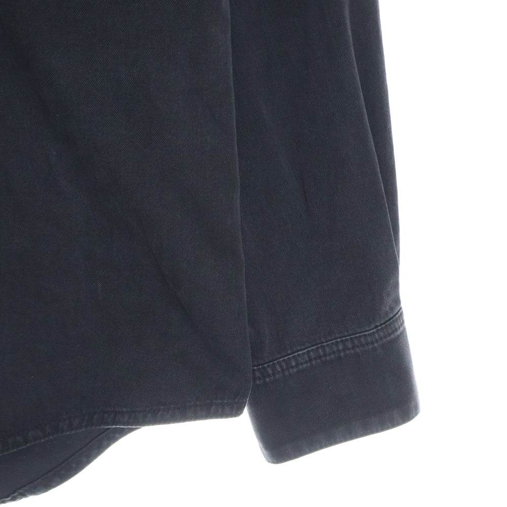 GUCCI(グッチ) 21SS WASHED ORGANIC DENIM SHIRT ウォッシュドオーガニック ホースビット シェリーラインポケット メタルボタン デニムシャツ ブラック 626480 XDBJD