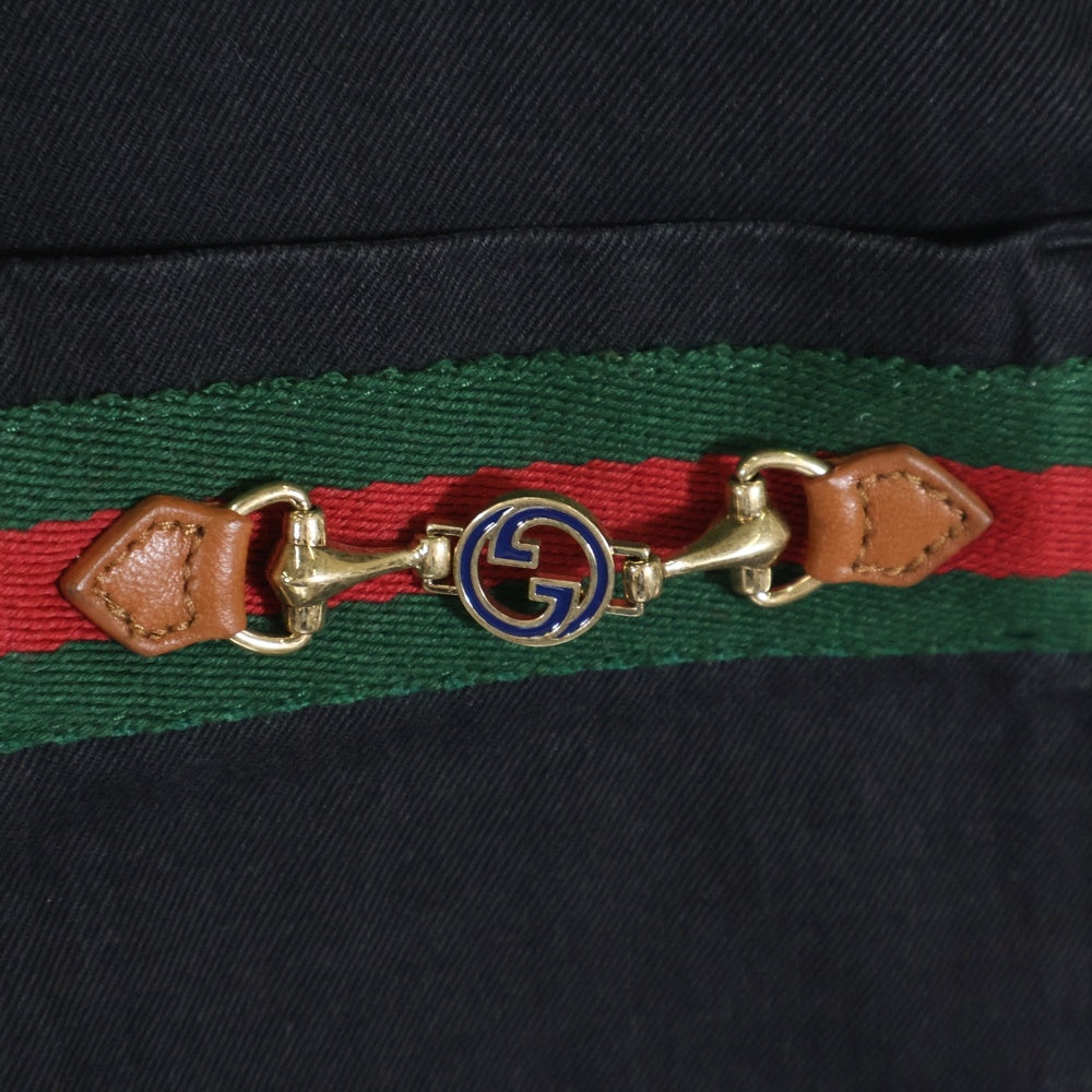 GUCCI(グッチ) 21SS WASHED ORGANIC DENIM SHIRT ウォッシュドオーガニック ホースビット シェリーラインポケット メタルボタン デニムシャツ ブラック 626480 XDBJD