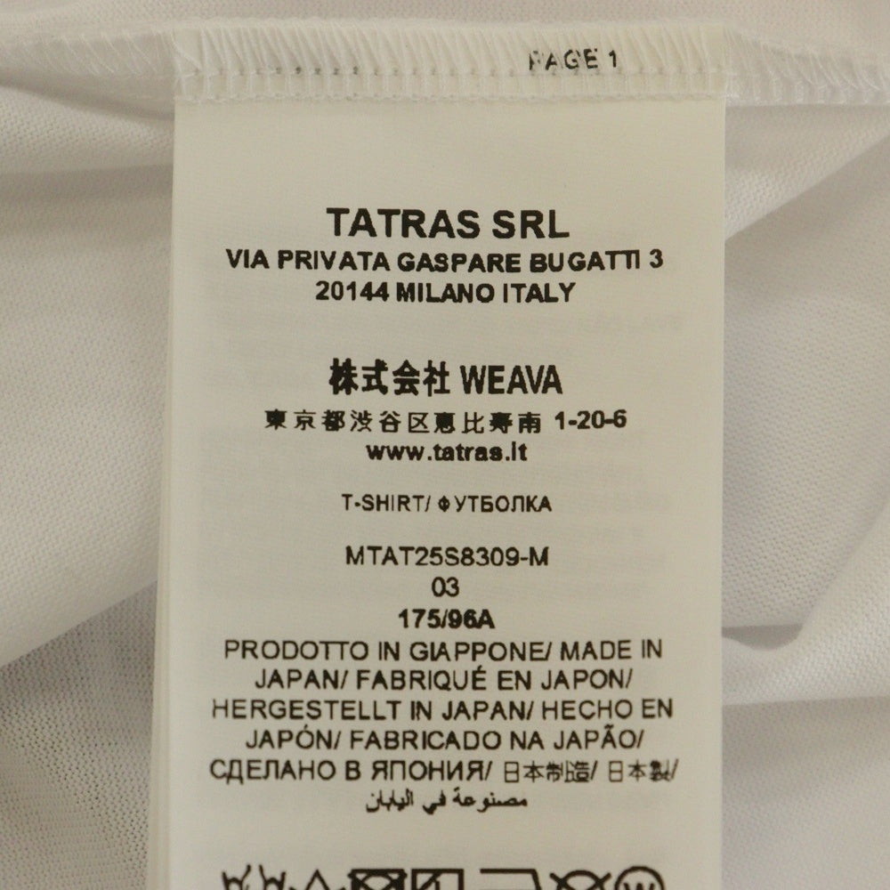 TATRAS(タトラス) MONTANI モンターニ 両面プリント クルーネック コットン 半袖Tシャツ カットソー ホワイト MTAT25S8309-M