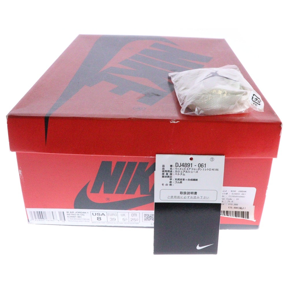 NIKE(ナイキ) WMNS AIR JORDAN1 RETRO HIGH OG ウィメンズ エアジョーダン1 レトロ ハイカットスニーカー ホワイト/レッド US8/25cm DJ4891-061