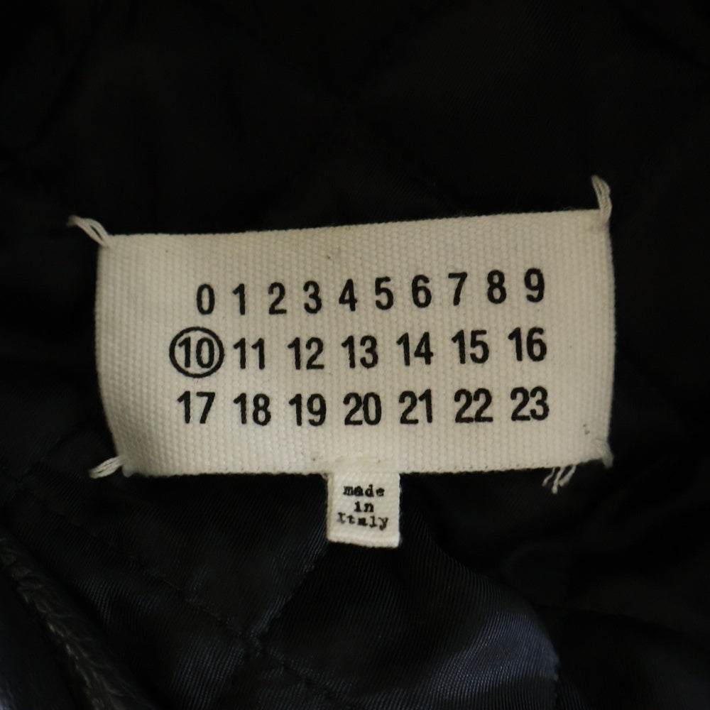 Maison Margiela 10(メゾン マルジェラ) 15AW スエード切替 レザー パッチワーク ダブル ライダースジャケット ブラック S50AM0237 SX9250