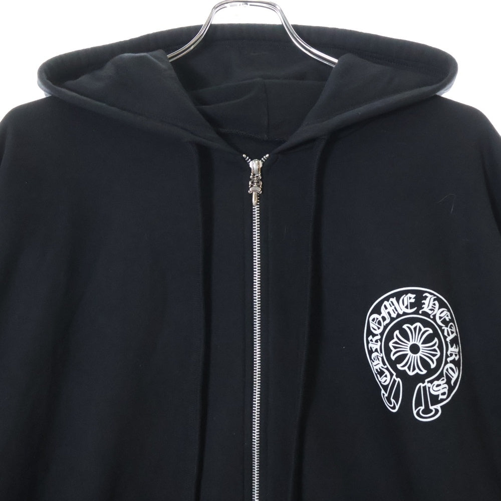 CHROME HEARTS(クロムハーツ) SWTSHRT HD ZIP LTD ジップパーカー 台湾限定 バックホースシュージップアップパーカー フーディ ブラック