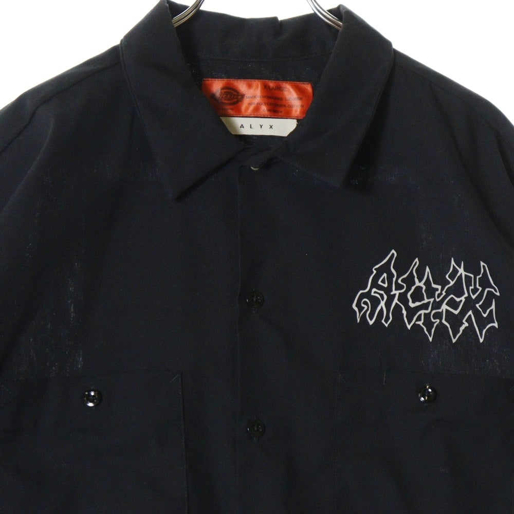 ALYX(アリクス) × Dickies デッキーズ ロゴ プリント ワーク 半袖 シャツ ブラック