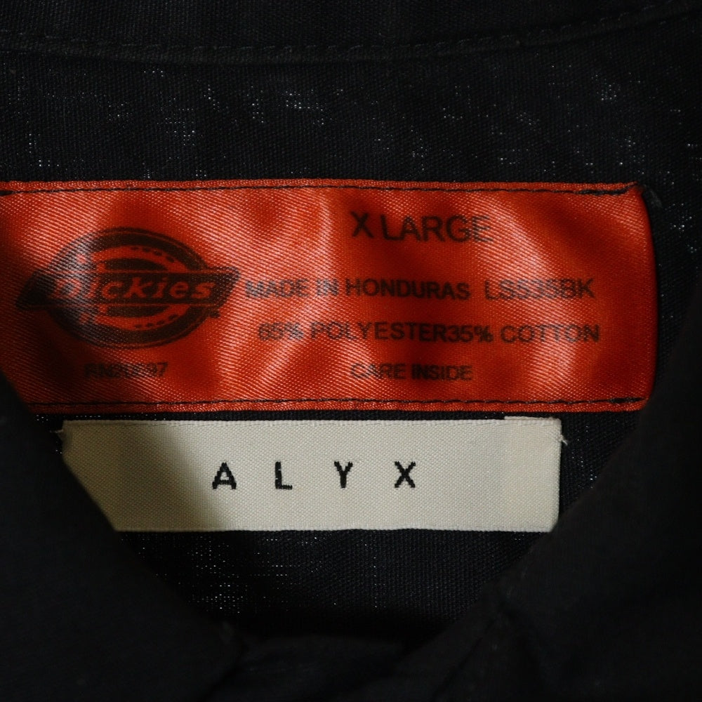ALYX(アリクス) × Dickies デッキーズ ロゴ プリント ワーク 半袖 シャツ ブラック