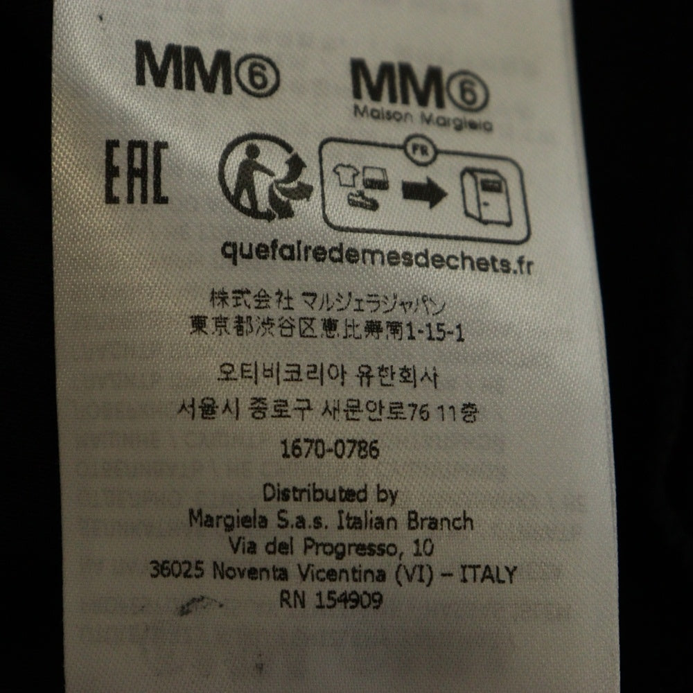 MM6 Maison Margiela(エムエムシックスメゾンマルジェラ) 25SS ニュースペーパー プリント 半袖カットソー Tシャツ ブラック SH0GC0043 S24312