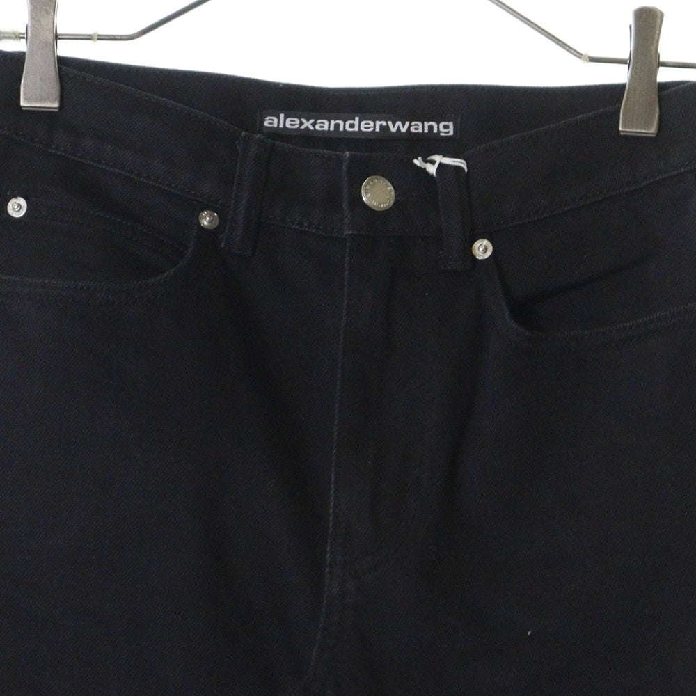 ALEXANDER WANG(アレキサンダーワン) 5ポケット ボタンフライ スキニー デニムパンツ ブラック レディース 4DC4234179