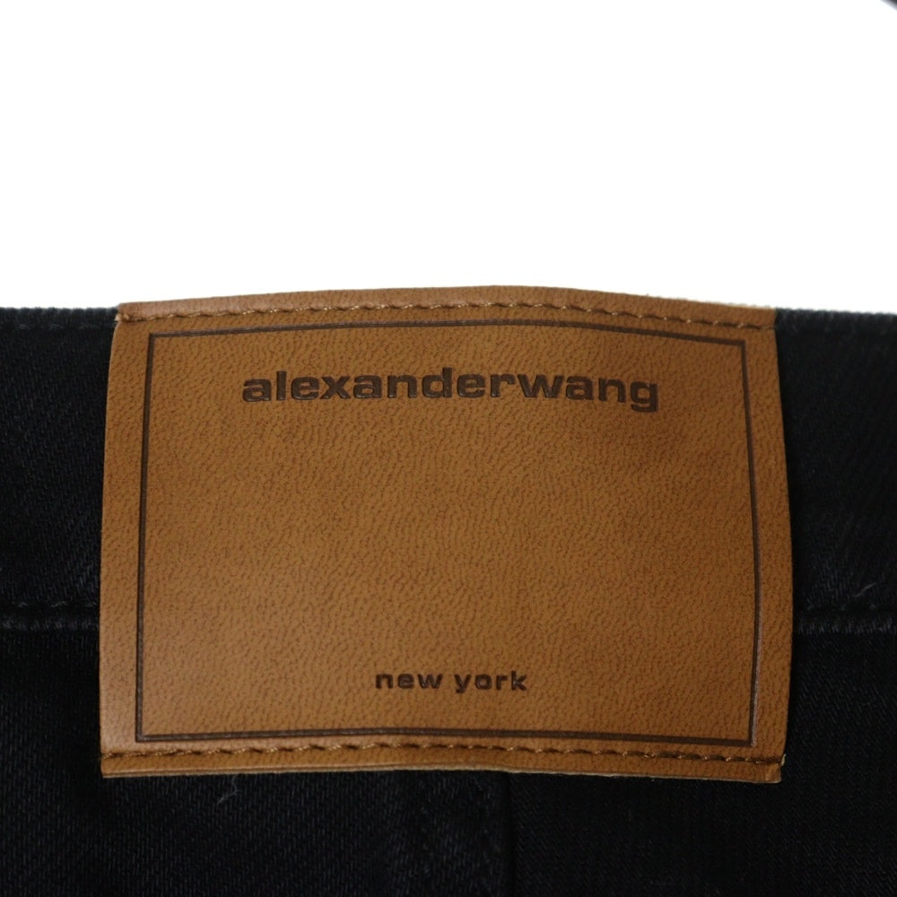 ALEXANDER WANG(アレキサンダーワン) 5ポケット ボタンフライ スキニー デニムパンツ ブラック レディース 4DC4234179