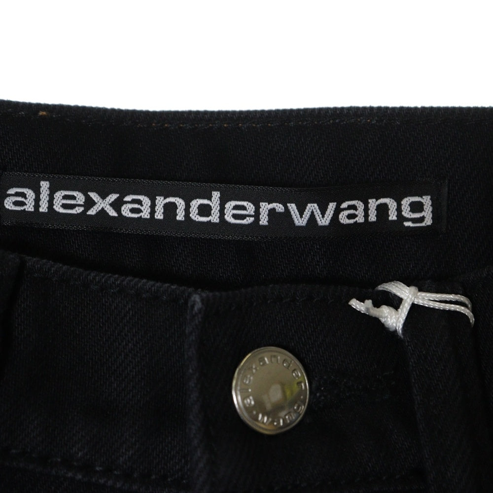 ALEXANDER WANG(アレキサンダーワン) 5ポケット ボタンフライ スキニー デニムパンツ ブラック レディース 4DC4234179