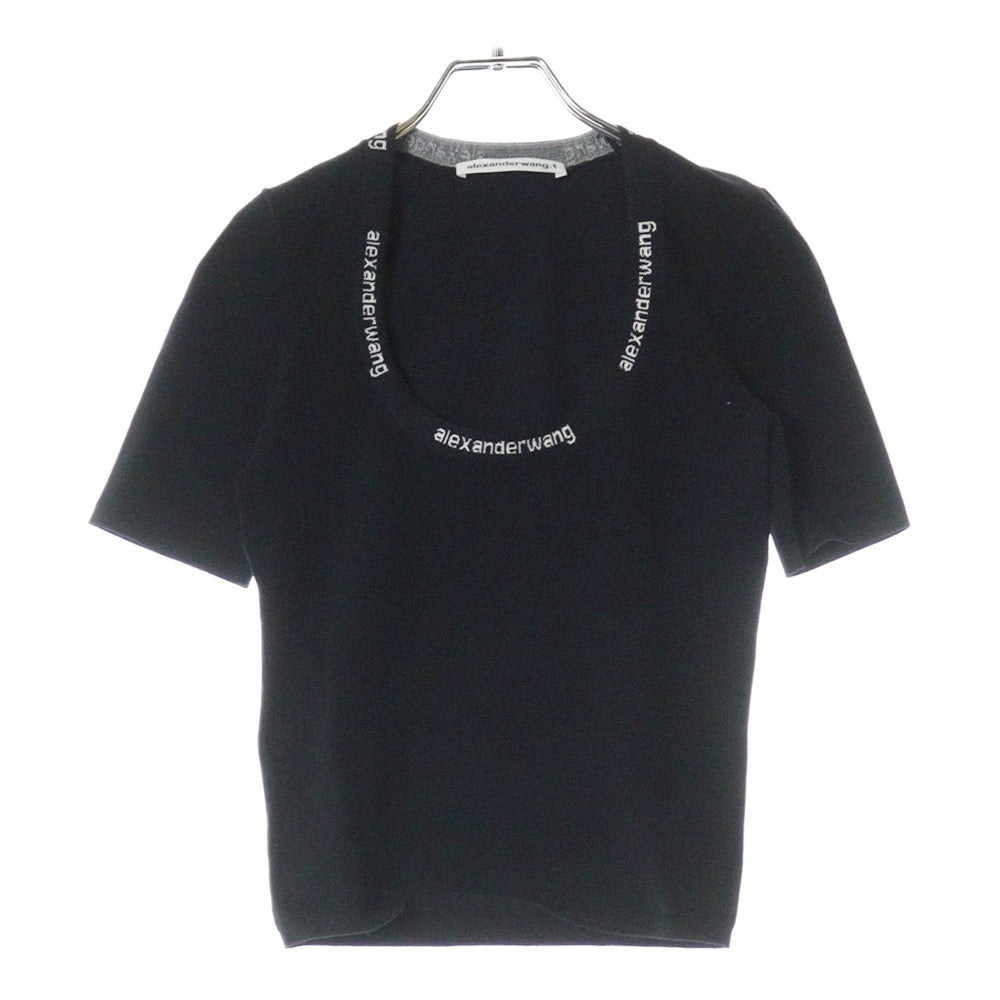 ALEXANDER WANG(アレキサンダーワン) ネックロゴ ショートレングスTシャツ 半袖Tシャツ ブラック レディース