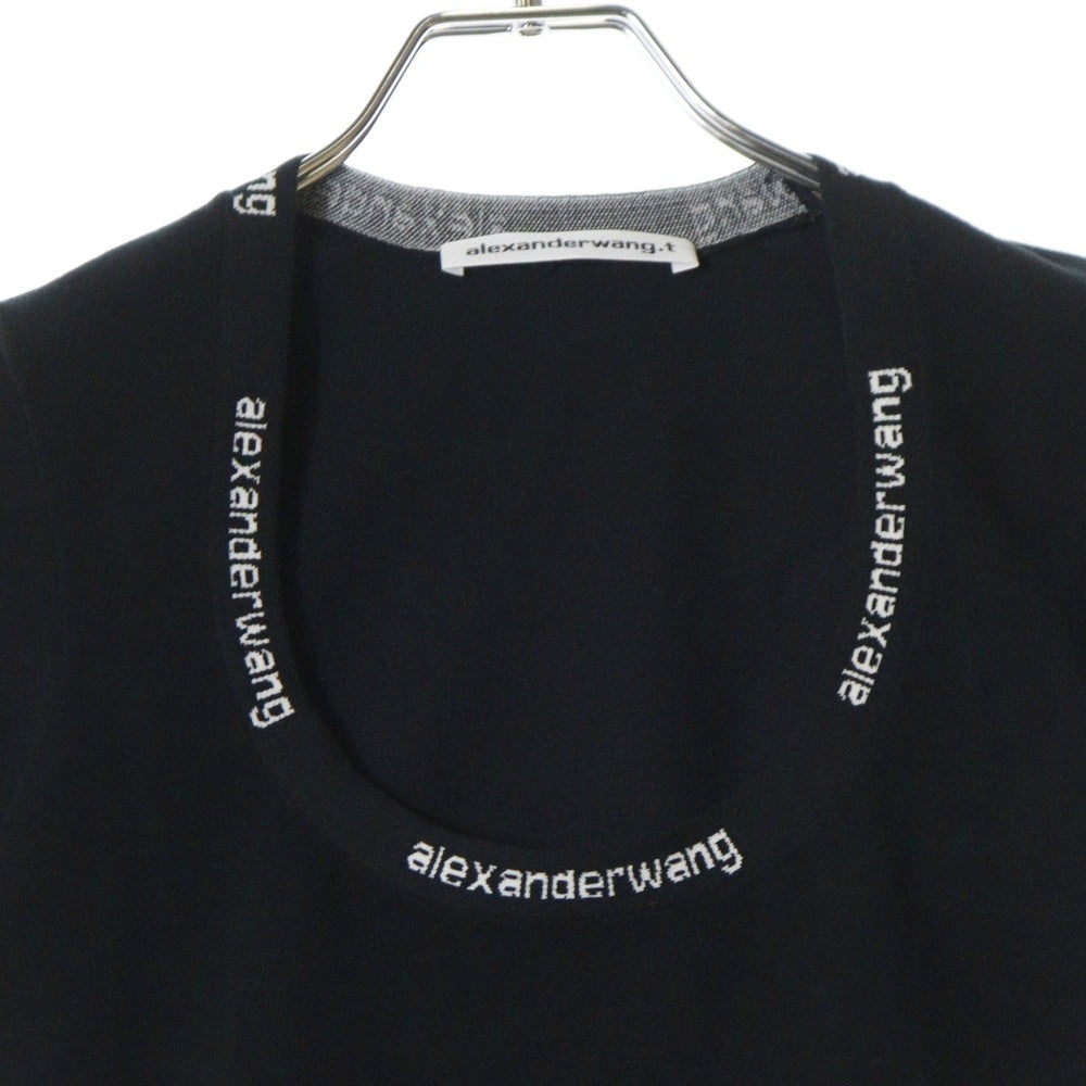 ALEXANDER WANG(アレキサンダーワン) ネックロゴ ショートレングスTシャツ 半袖Tシャツ ブラック レディース