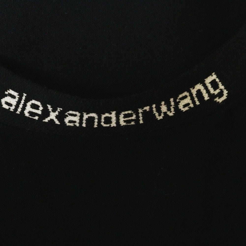 ALEXANDER WANG(アレキサンダーワン) ネックロゴ ショートレングスTシャツ 半袖Tシャツ ブラック レディース