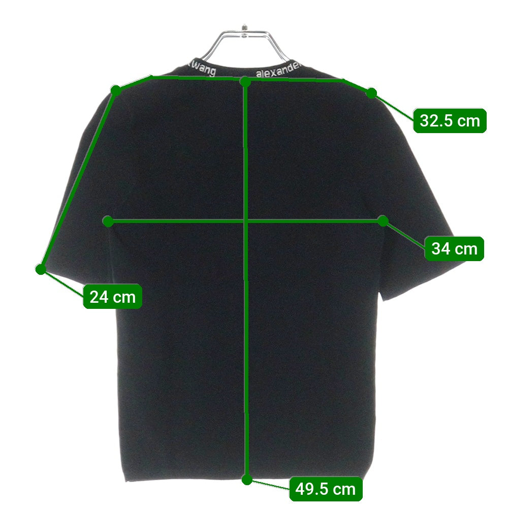 ALEXANDER WANG(アレキサンダーワン) ネックロゴ ショートレングスTシャツ 半袖Tシャツ ブラック レディース