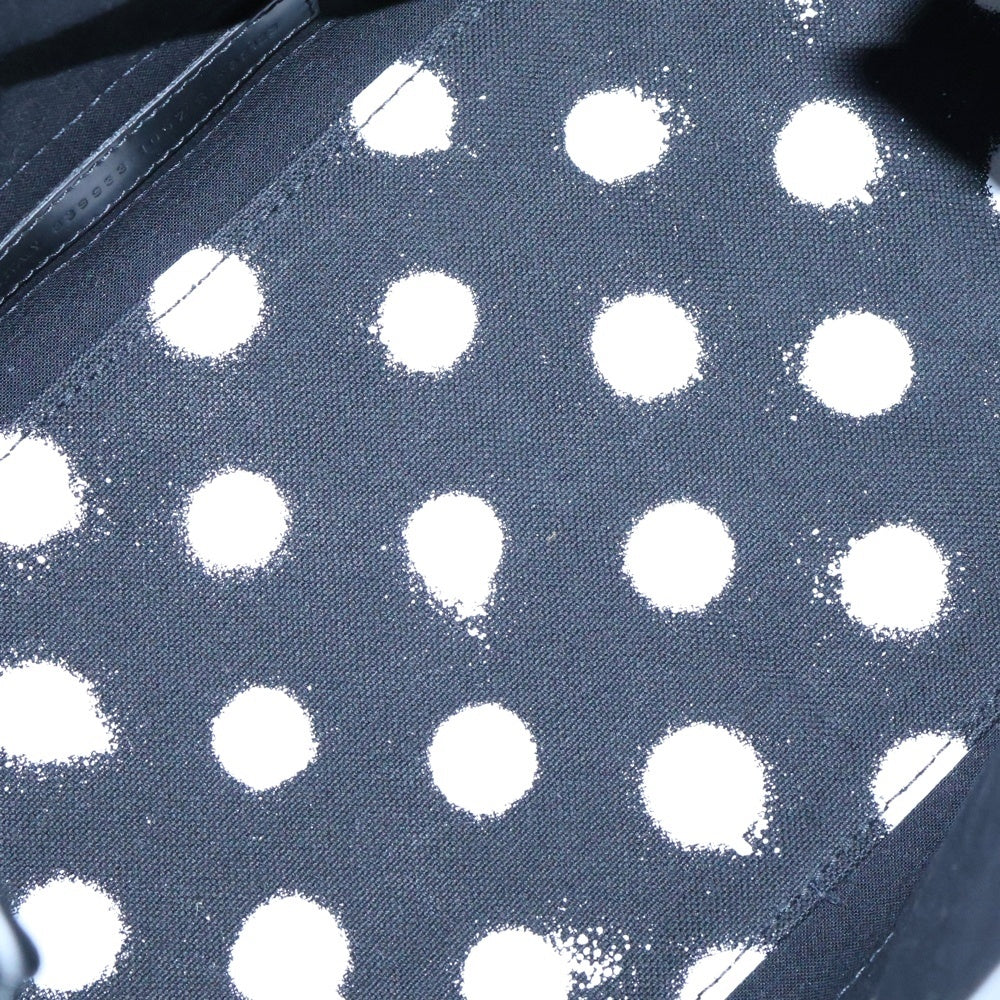 BALENCIAGA(バレンシアガ) NAVY CABAS S ネイビーカバス ポーチ付き ドット フロントロゴ キャンバス ハンドバッグ ブラック レディース 339933 1097