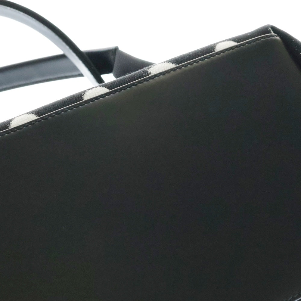 BALENCIAGA(バレンシアガ) NAVY CABAS S ネイビーカバス ポーチ付き ドット フロントロゴ キャンバス ハンドバッグ ブラック レディース 339933 1097