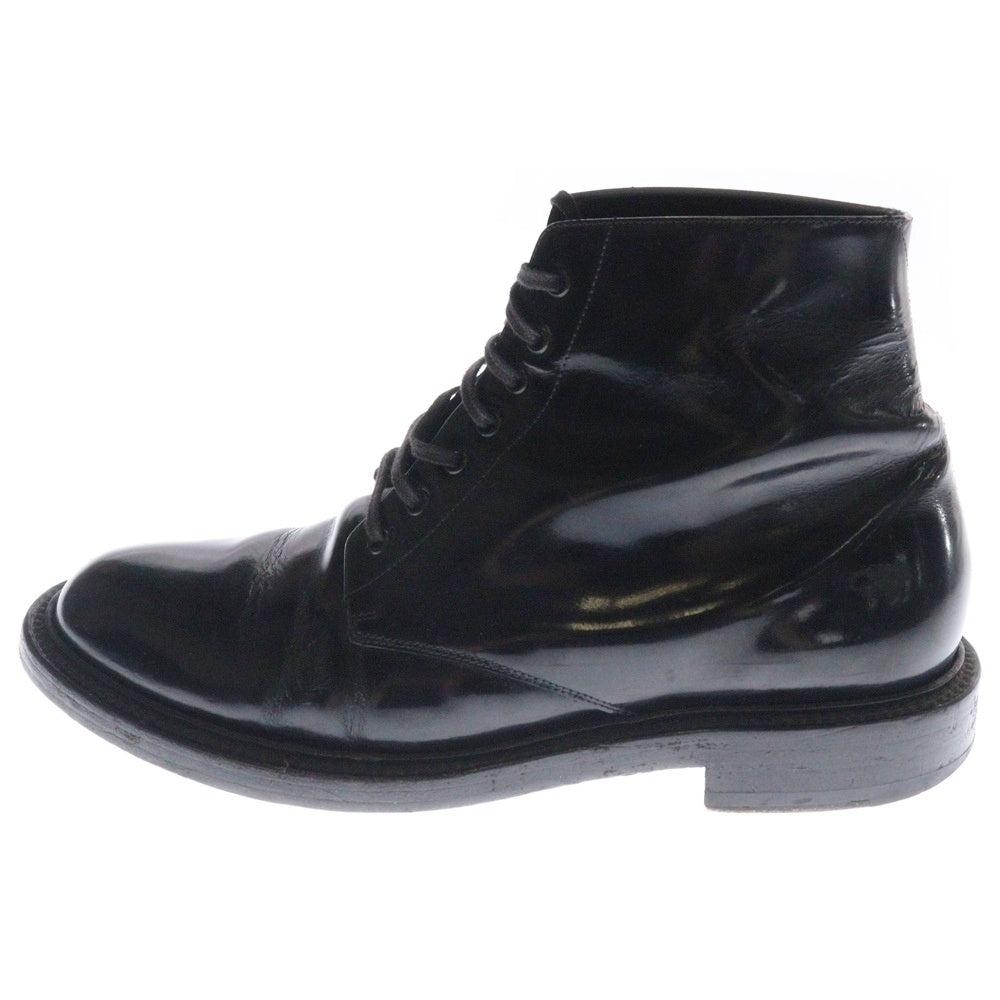 SAINT LAURENT PARIS(サンローランパリ) レースアップ レザーショートブーツ ブラック