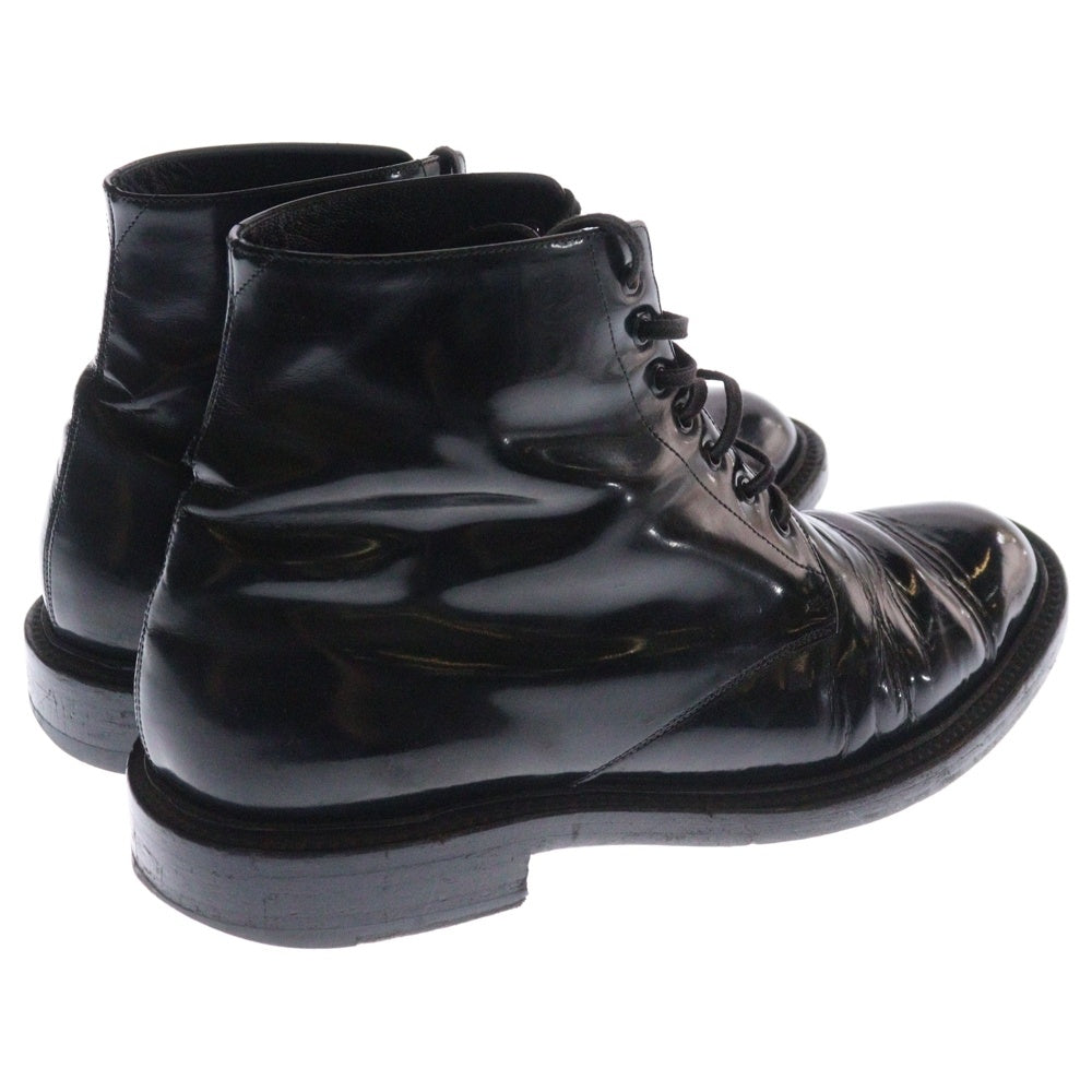 SAINT LAURENT PARIS(サンローランパリ) レースアップ レザーショートブーツ ブラック
