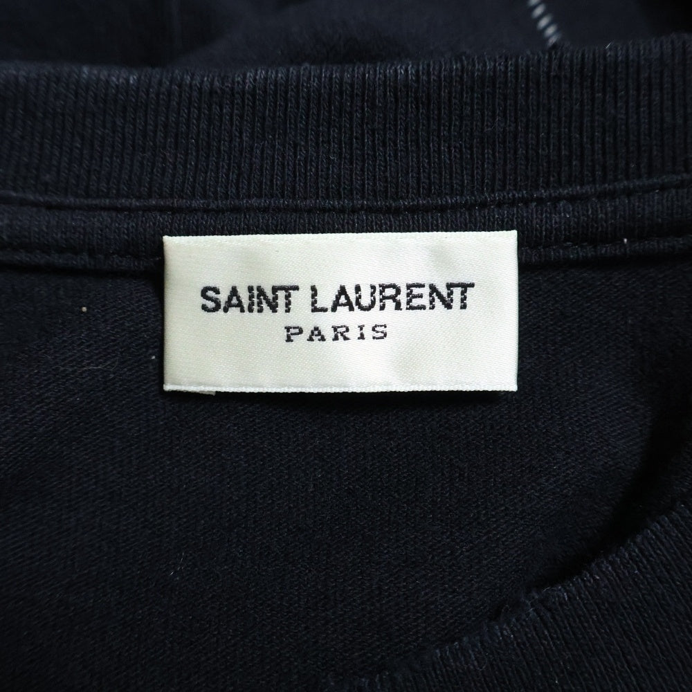 SAINT LAURENT PARIS(サンローランパリ) HEART PRINT T SHIRT ハート プリント クルーネック半袖Tシャツ カットソー ブラック 682175 Y36OB