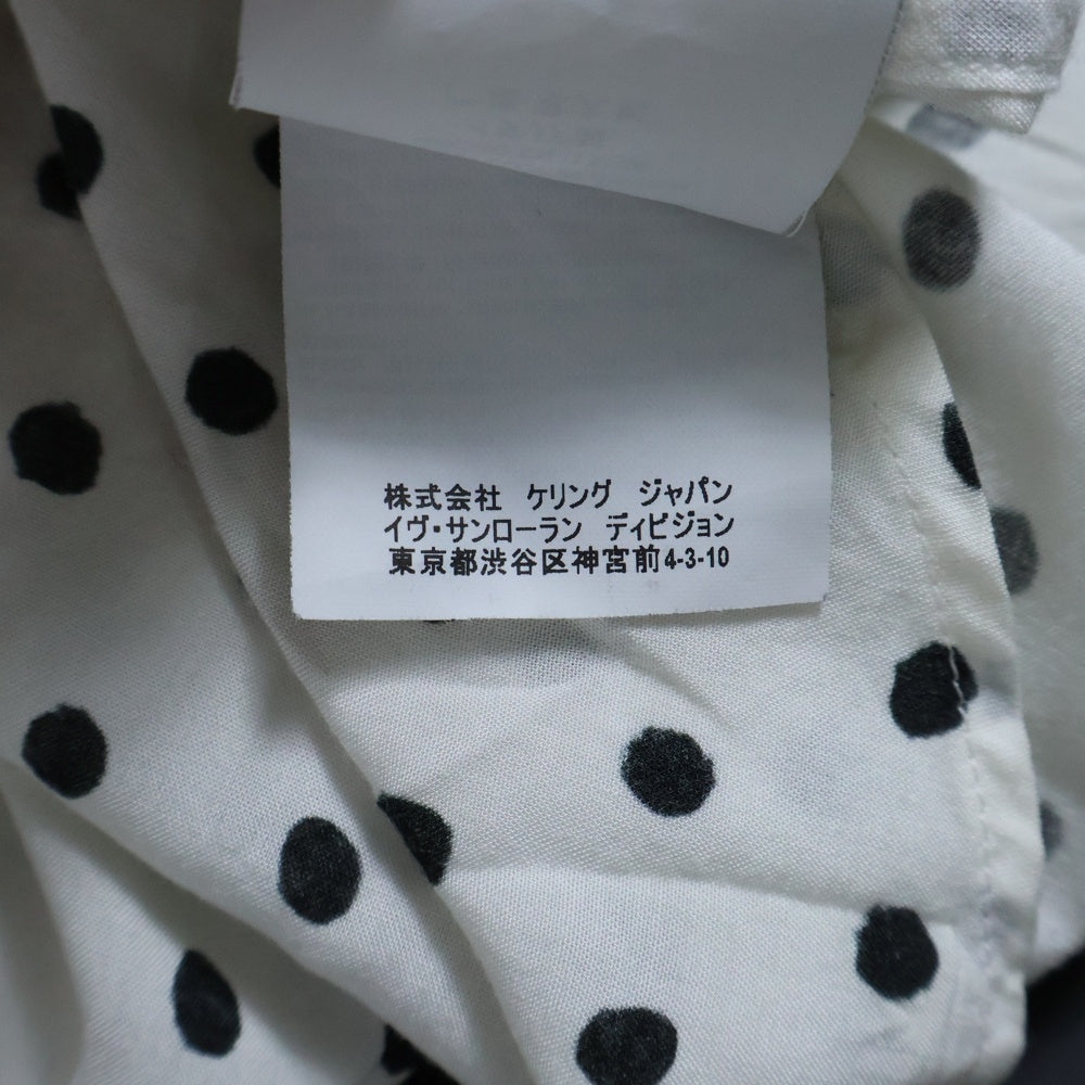 SAINT LAURENT PARIS(サンローランパリ) 16AW ポルカドット レーヨン長袖シャツ ホワイト 467311 Y345Q