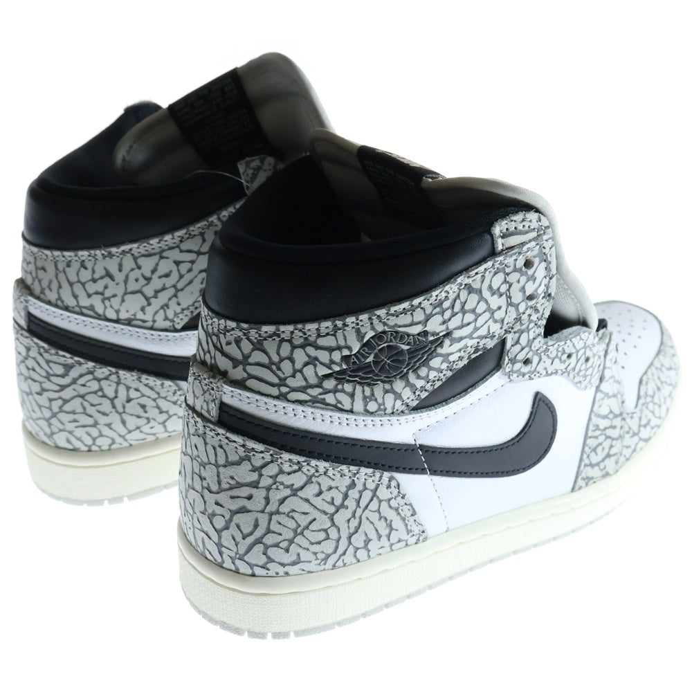 NIKE(ナイキ) AIR JORDAN 1 HIGH OG WHITE CEMENT エアジョーダン1 ホワイト セメント ハイカットスニーカー ホワイト/ブラック US8.5/26.5cm DZ5485-052