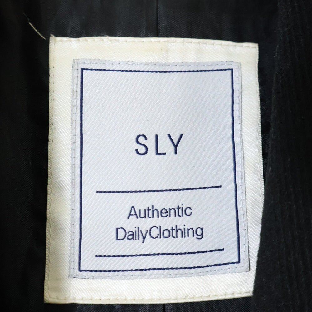 SLY(スライ) 2WAY BELT SHAWL L/COAT ショールカラー ウール ロング チェスターコート ブラック レディース 030CSK30-2770