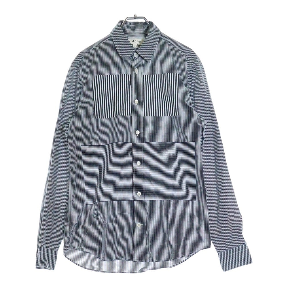 Acne Studios(アクネ ストゥディオズ) JEFFREY MULTI マルチストライプ ロングスリーブ 長袖シャツ ブラック