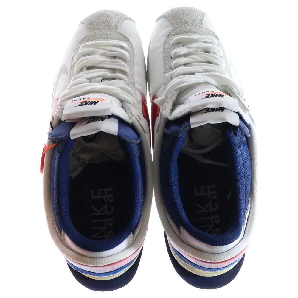 NIKE(ナイキ) ×sacai ZOOM CORTEZ WHITE AND UNIVERSITY RED サカイ ズーム コルテッツ ホワイト アンド ユニバーシティレッド ローカットスニーカー DQ0581-100