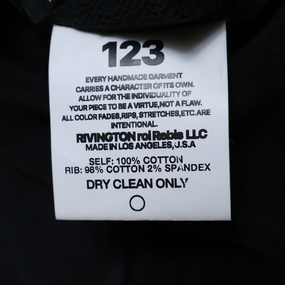 RRR123 RIVINGTON roi Rebis(リヴィントンロイレビス) INRI CVA CREWNECK ロゴプリント コットンプルオーバースウェットトレーナー ブラック