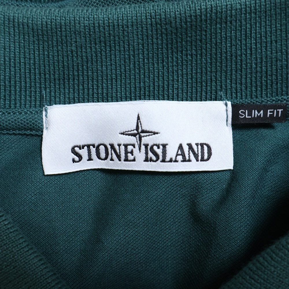 STONE ISLAND(ストーンアイランド) 胸ワッペンロゴ刺繍 半袖ポロシャツ グリーン 10152SC17
