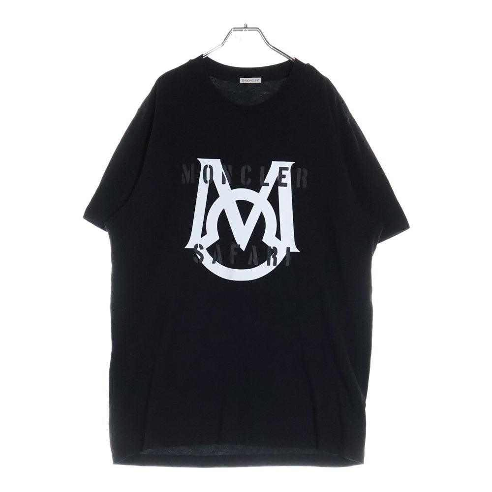 MONCLER(モンクレール) 22AW SAFARI TEE サファリ フロントロゴプリントTシャツ 半袖クルーネックカットソー ブラック I10918C00051