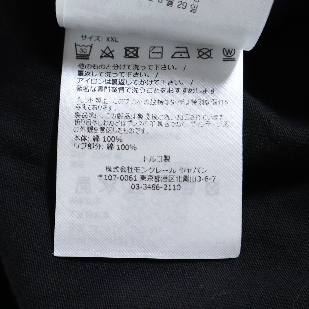 MONCLER(モンクレール) 22AW SAFARI TEE サファリ フロントロゴプリントTシャツ 半袖クルーネックカットソー ブラック I10918C00051