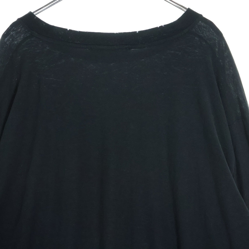 Acne Studios(アクネ ストゥディオズ) プリントロゴ ダメージ加工Tシャツ 長袖クルーネックカットソー ブラック FN-UX-TSHI000016