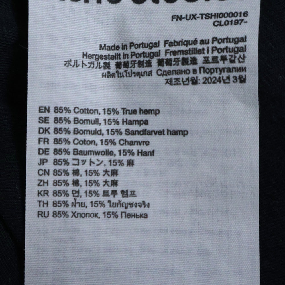 Acne Studios(アクネ ストゥディオズ) プリントロゴ ダメージ加工Tシャツ 長袖クルーネックカットソー ブラック FN-UX-TSHI000016