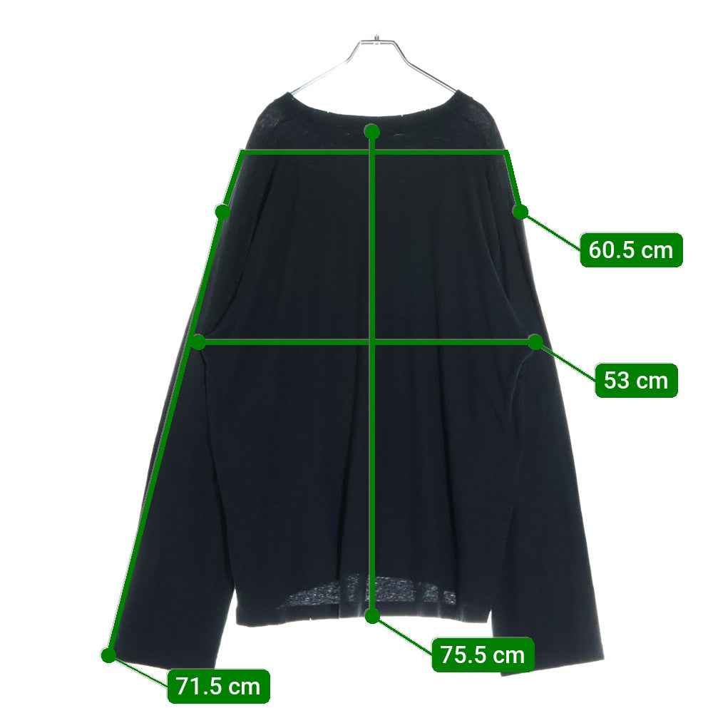 Acne Studios(アクネ ストゥディオズ) プリントロゴ ダメージ加工Tシャツ 長袖クルーネックカットソー ブラック FN-UX-TSHI000016