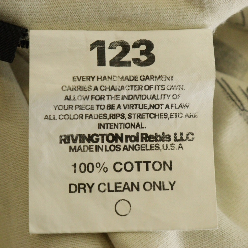 RRR123 RIVINGTON roi Rebis(リヴィントンロイレビス) FIN DU MONE LS TEE 両面グラフィックプリントTシャツ 長袖クルーネックカットソー アイボリー