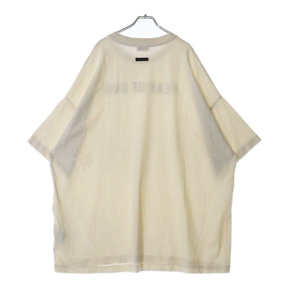 FEAR OF GOD(フィアオブゴッド) ロゴプリント オーバーサイズTシャツ 半袖クルーネックカットソー アイボリー