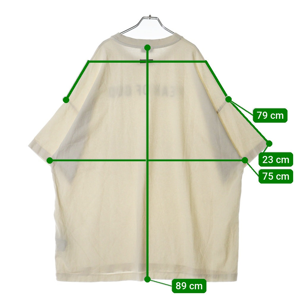 FEAR OF GOD(フィアオブゴッド) ロゴプリント オーバーサイズTシャツ 半袖クルーネックカットソー アイボリー