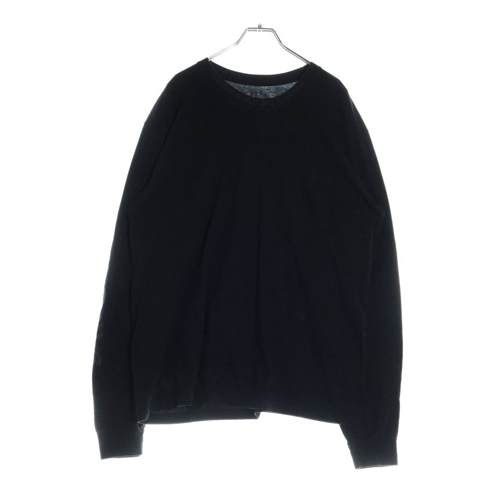CHROME HEARTS(クロムハーツ) NECK LOGO L/S TEE ネックロゴ プリントTシャツ 長袖クルーネックカットソー ブラック
