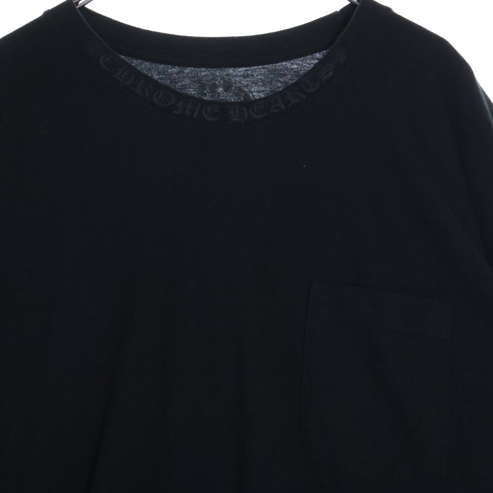 CHROME HEARTS(クロムハーツ) NECK LOGO L/S TEE ネックロゴ プリントTシャツ 長袖クルーネックカットソー ブラック