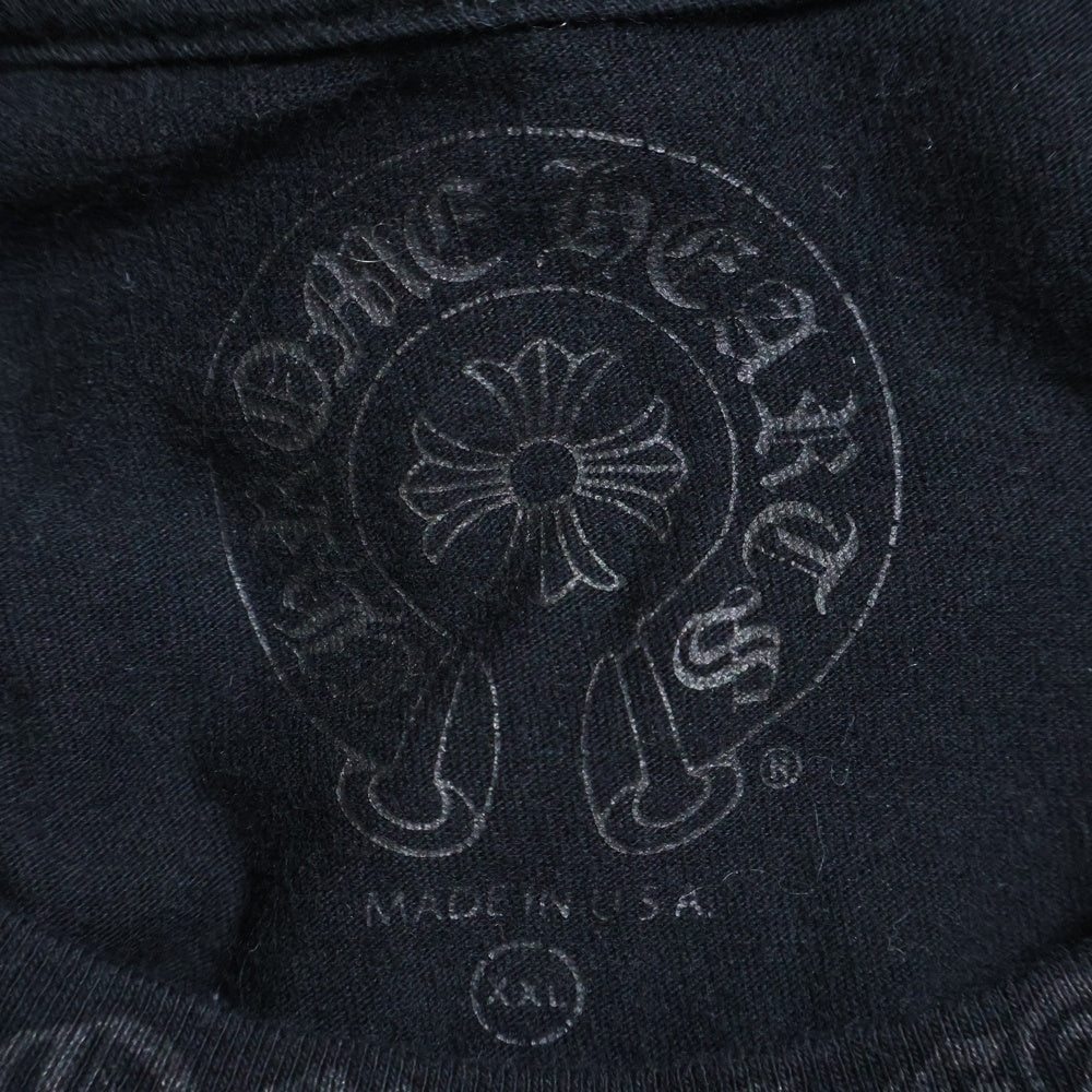 CHROME HEARTS(クロムハーツ) NECK LOGO L/S TEE ネックロゴ プリントTシャツ 長袖クルーネックカットソー ブラック