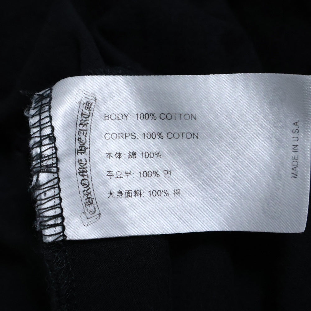 CHROME HEARTS(クロムハーツ) NECK LOGO L/S TEE ネックロゴ プリントTシャツ 長袖クルーネックカットソー ブラック