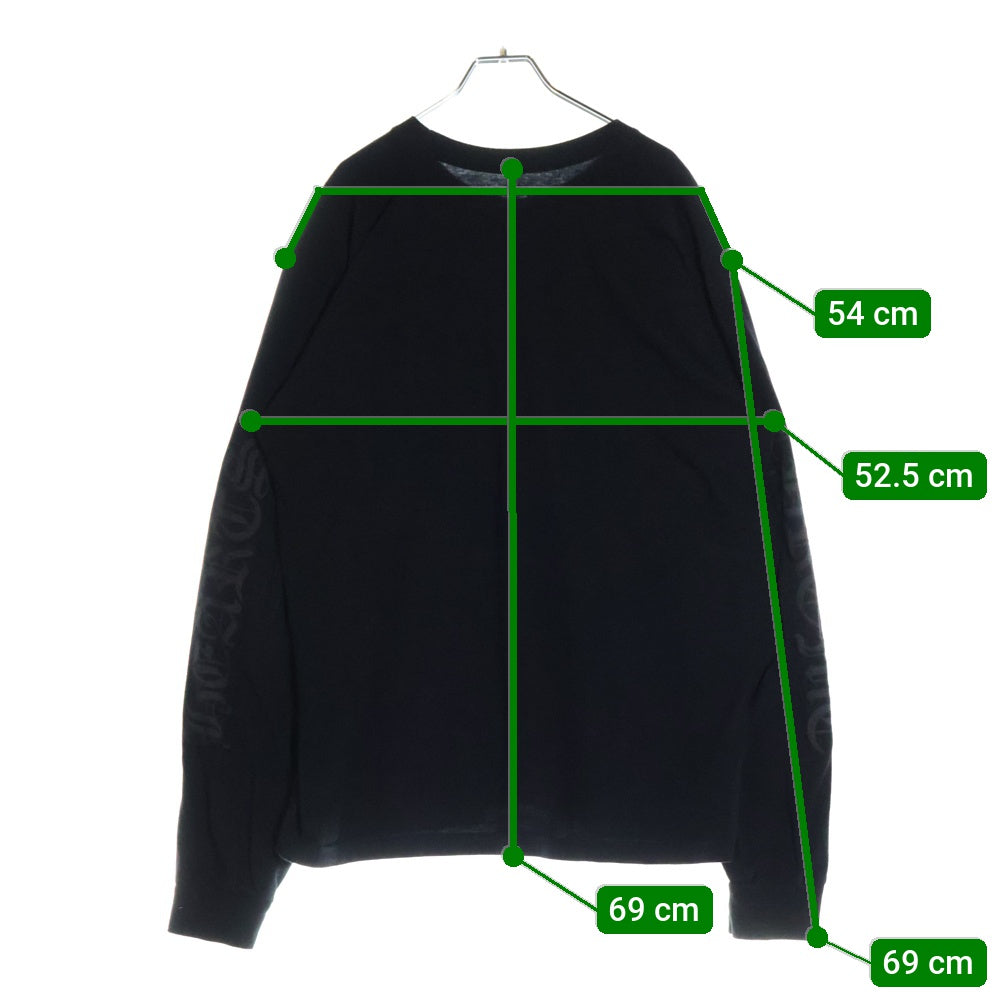 CHROME HEARTS(クロムハーツ) NECK LOGO L/S TEE ネックロゴ プリントTシャツ 長袖クルーネックカットソー ブラック
