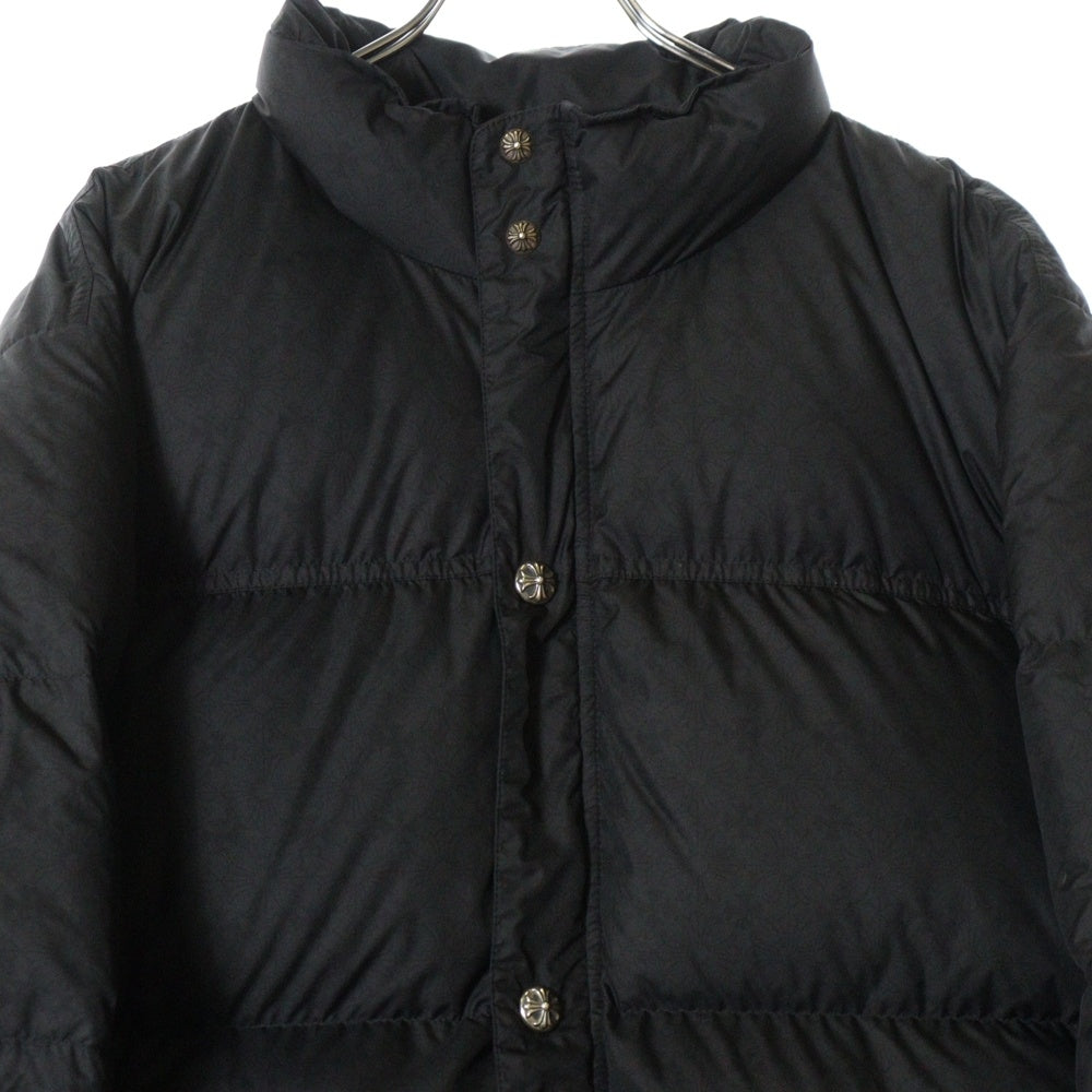 CHROME HEARTS(クロムハーツ) STIFF V2 FBRC スティッフ CHプラス総柄 クロスボールボタン ナイロンダウンジャケット ブラック/シルバー