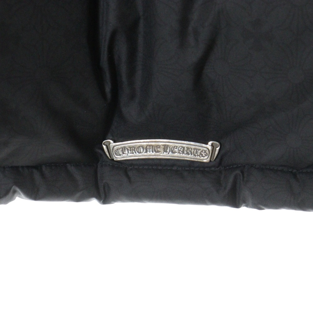 CHROME HEARTS(クロムハーツ) STIFF V2 FBRC スティッフ CHプラス総柄 クロスボールボタン ナイロンダウンジャケット ブラック/シルバー