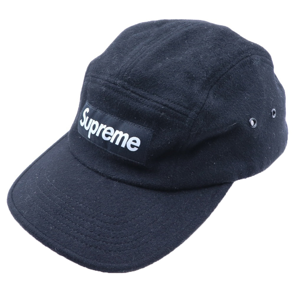 SUPREME(シュプリーム) 18AW Box Logo Wool Canp Cap ボックスロゴ ウール キャンプ キャップ ブラック