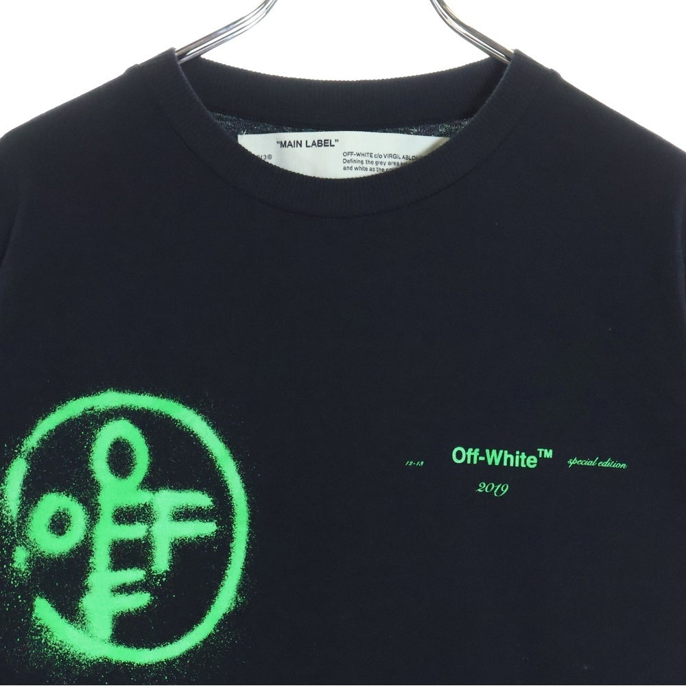 OFF-WHITE(オフホワイト) LAND SCAPE ランド スケープ ペイント 両面プリント クルーネック カットソー 半袖Tシャツ ブラック OMMAA027G19185009