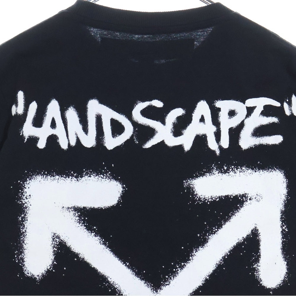 OFF-WHITE(オフホワイト) LAND SCAPE ランド スケープ ペイント 両面プリント クルーネック カットソー 半袖Tシャツ ブラック OMMAA027G19185009